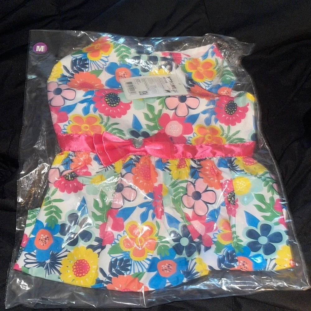 Vibrant Life Bright Floral Dog Dress, Size Small